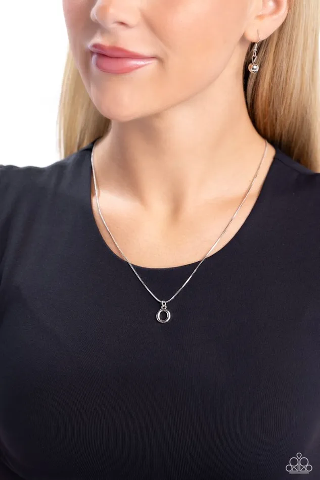 Paparazzi Jewelry Necklaces Paparazzi Necklace Seize the Initial Silver O