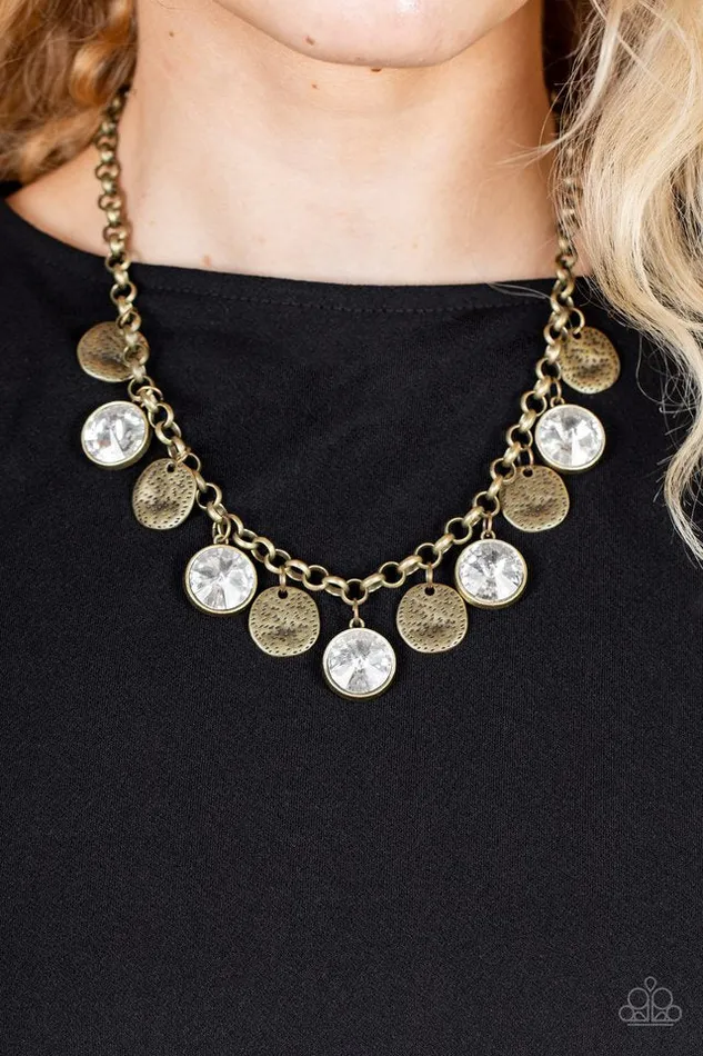 Paparazzi Jewelry Necklaces Paparazzi Necklace Spot On Sparkle Brass