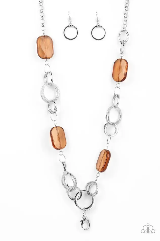 Paparazzi Jewelry Necklaces Paparazzi Necklace Stained Glass Glamour Brown Paparazzi Jewelry Necklaces Paparazzi Necklace Stained Glass Glamour Brown