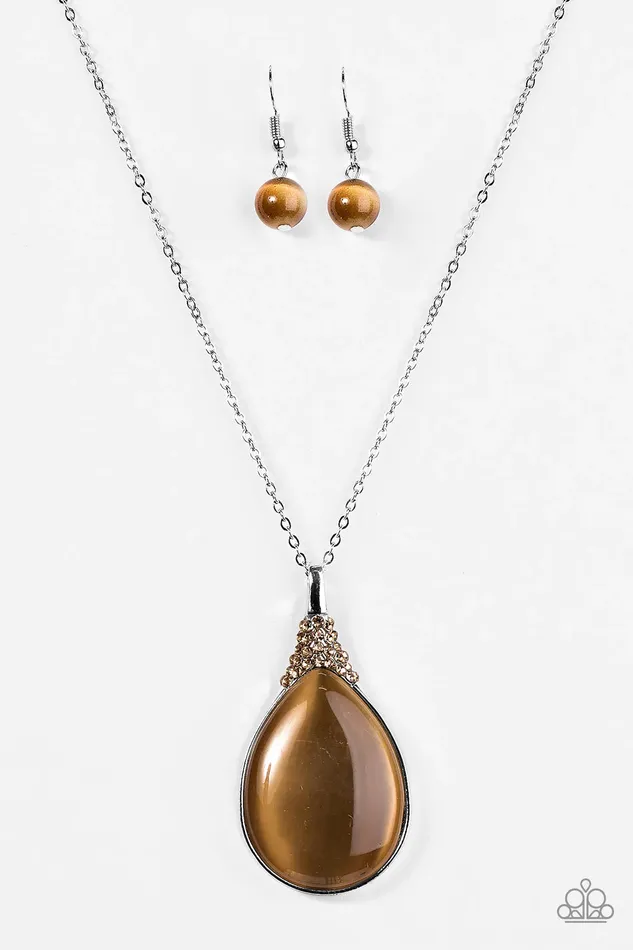 Paparazzi Jewelry Necklaces Paparazzi Necklace Timelessly Tranquil Brown