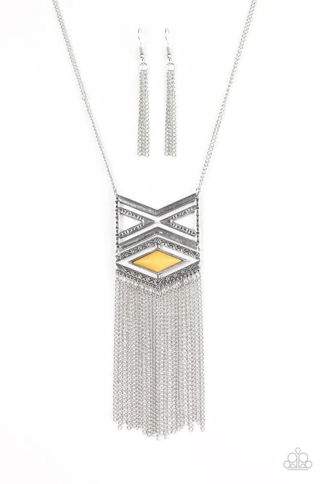 Paparazzi Jewelry Necklaces Paparazzi Necklace TRIBAL By Fire Yellow
