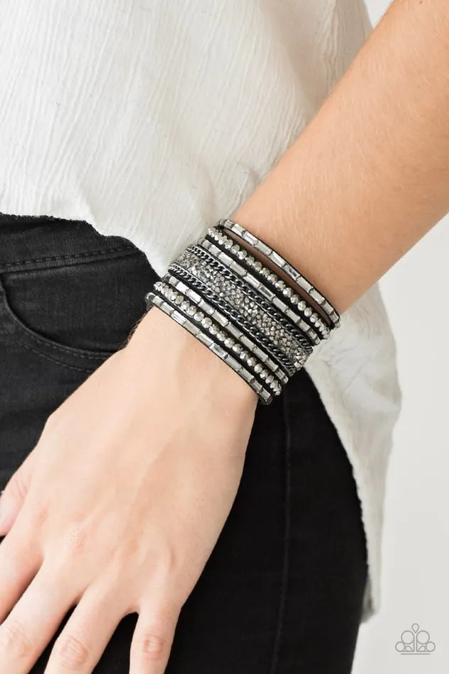 Paparazzi Jewelry Paparazzi Bracelet Rhinestone Rumble Black Bracelets