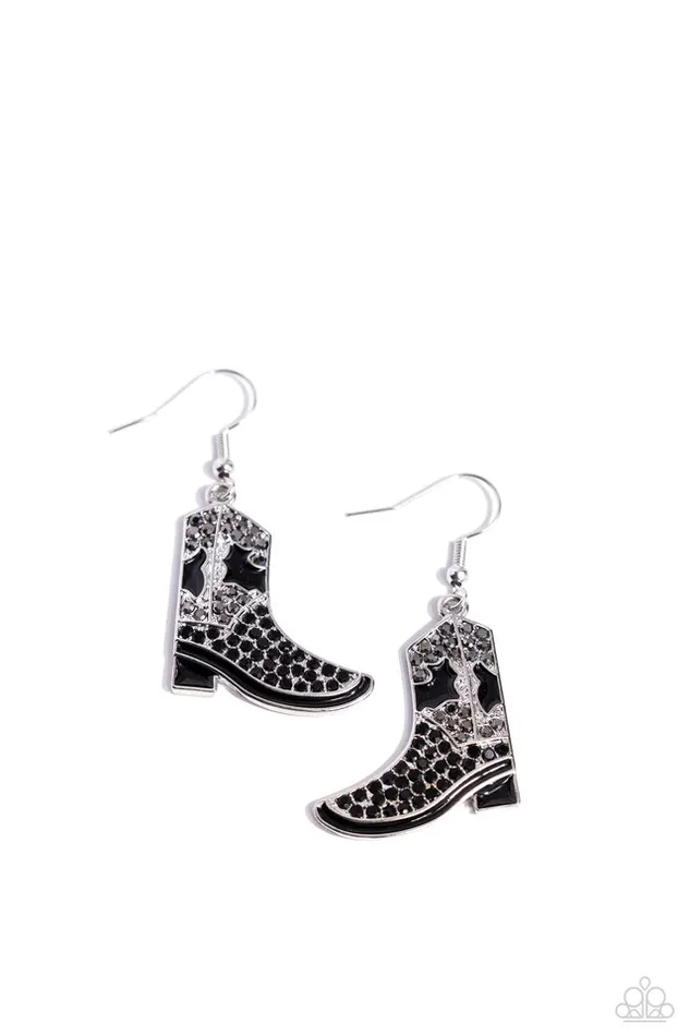 Paparazzi Jewelry Paparazzi Earring Boot Scootin Bling Black Earrings Paparazzi Jewelry Paparazzi Earring Boot Scootin Bling Black Earrings