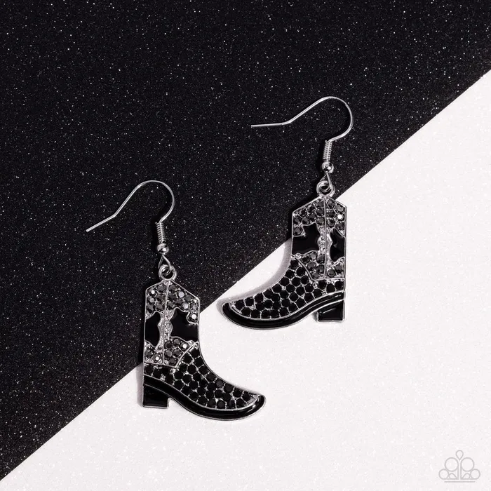 Paparazzi Jewelry Paparazzi Earring Boot Scootin Bling Black Earrings Paparazzi Jewelry Paparazzi Earring Boot Scootin Bling Black Earrings