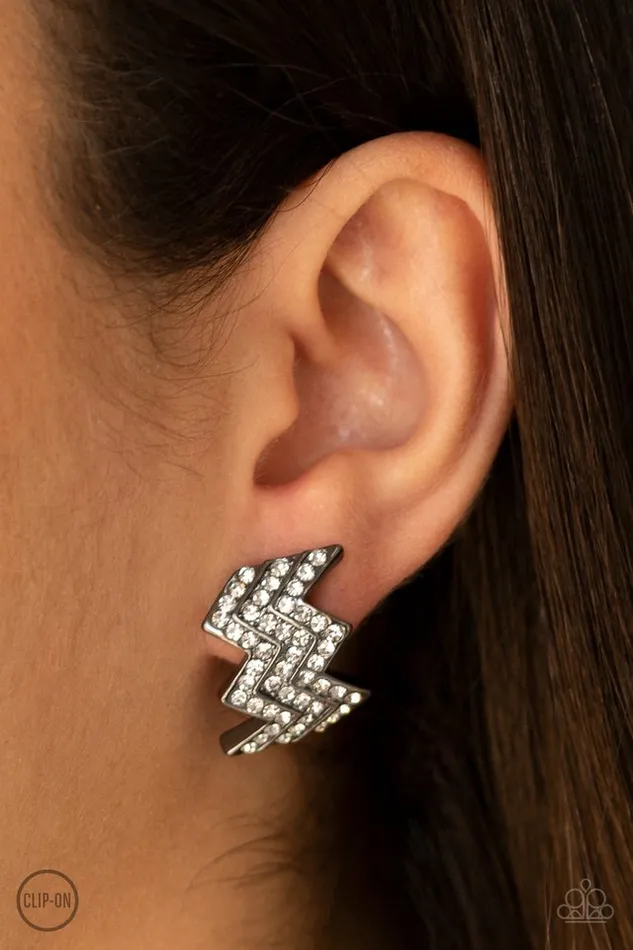 Paparazzi Jewelry Paparazzi Earring Fast as Lightning Black Earrings