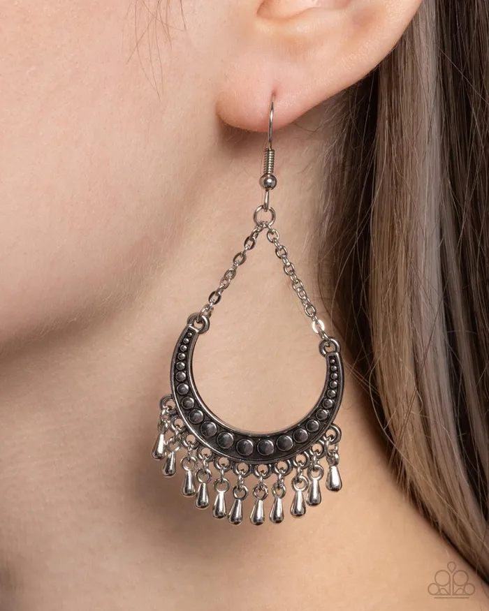 Paparazzi Jewelry Paparazzi Earring Melodic Moons Silver Earrings
