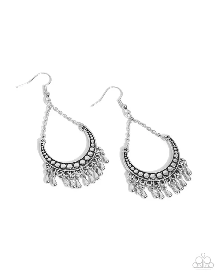 Paparazzi Jewelry Paparazzi Earring Melodic Moons Silver Earrings Paparazzi Jewelry Paparazzi Earring Melodic Moons Silver Earrings