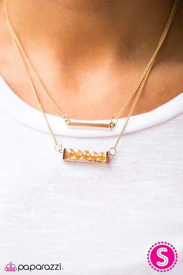 Paparazzi Jewelry Paparazzi Necklace Crystal Gazing Orange Necklaces