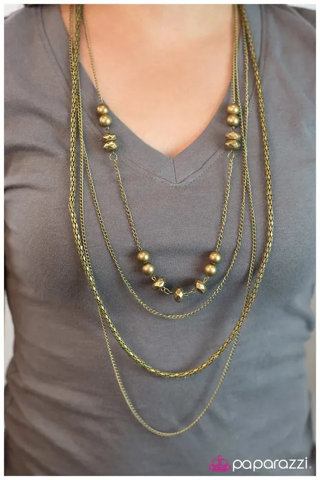 Paparazzi Jewelry Paparazzi Necklace Parallel Universe Brass Necklaces