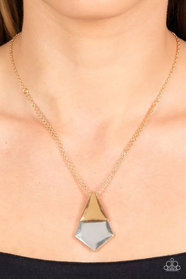 Paparazzi Jewelry Paparazzi Necklace Posh Pyramid Gold Necklaces