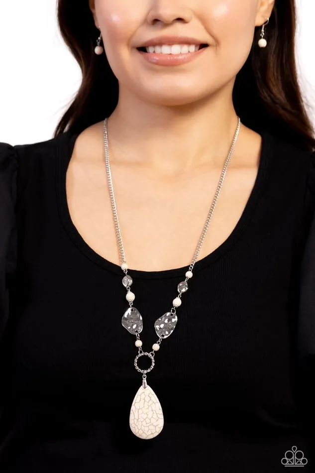 Paparazzi Jewelry Paparazzi Necklace Sagebrush Sanctuary White Necklaces