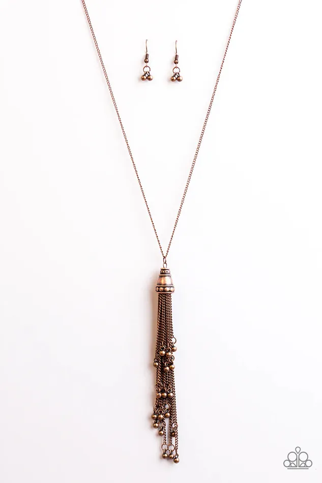 Paparazzi Jewelry Paparazzi Necklace Talk About Tassel Copper Necklaces