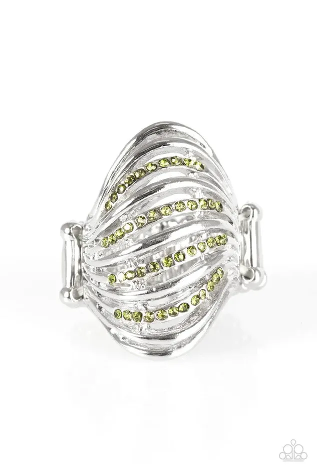 Paparazzi Jewelry Paparazzi Ring Ride The Waves Green Rings