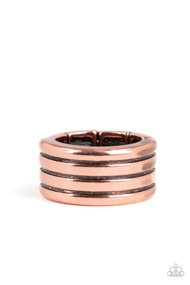 Paparazzi Jewelry Paparazzi Ring Zip Line Copper Rings Paparazzi Jewelry Paparazzi Ring Zip Line Copper Rings