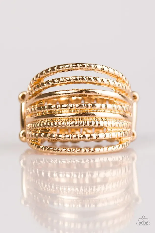 Paparazzi Jewelry Rings Paparazzi Ring Treasured Texture Gold
