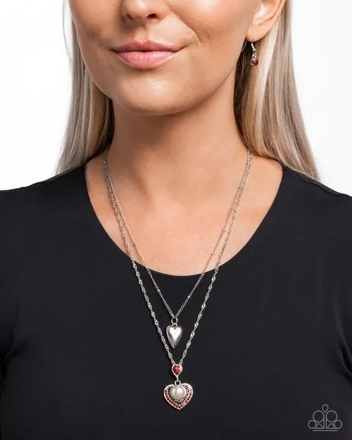 Paparazzi Necklace Abstract Affection Red Paparazzi Jewelry Necklaces