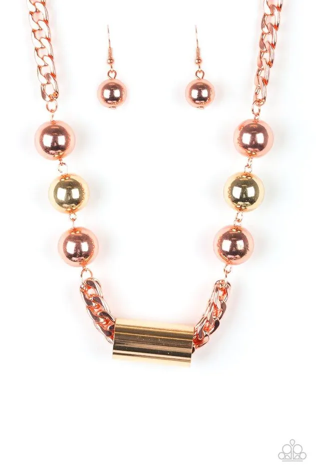 Paparazzi Necklace All About Attitude Copper Paparazzi Jewelry Necklaces
