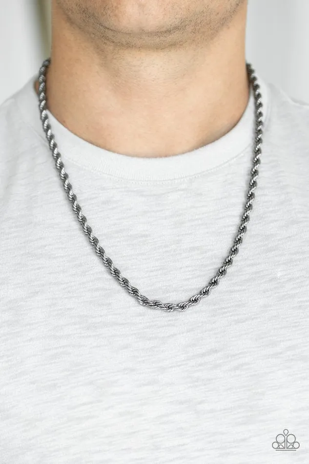 Paparazzi Necklace Double Dribble Black Paparazzi Jewelry Necklaces