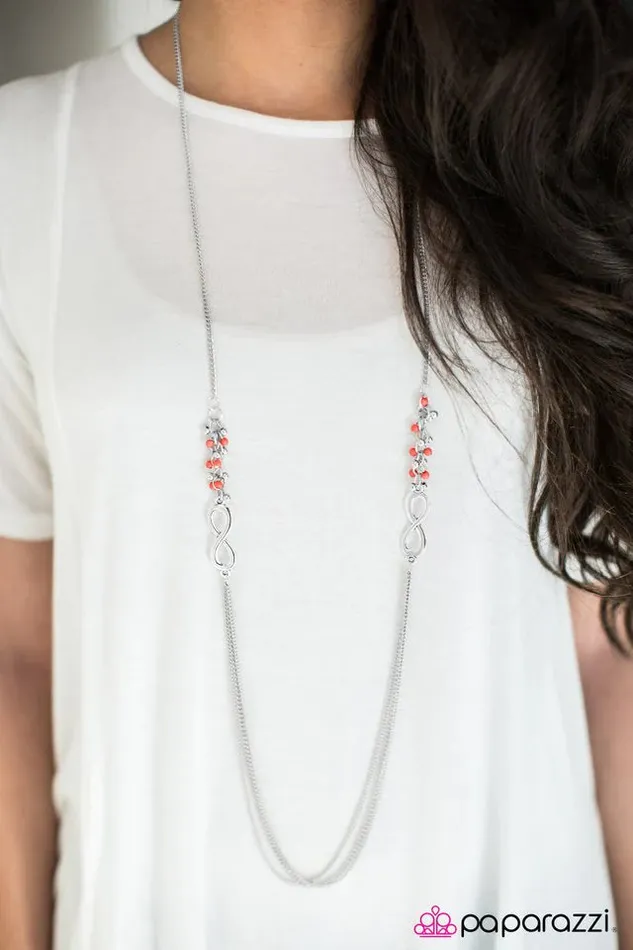 Paparazzi Necklace Endlessly Entwined Orange Paparazzi Jewelry Necklaces