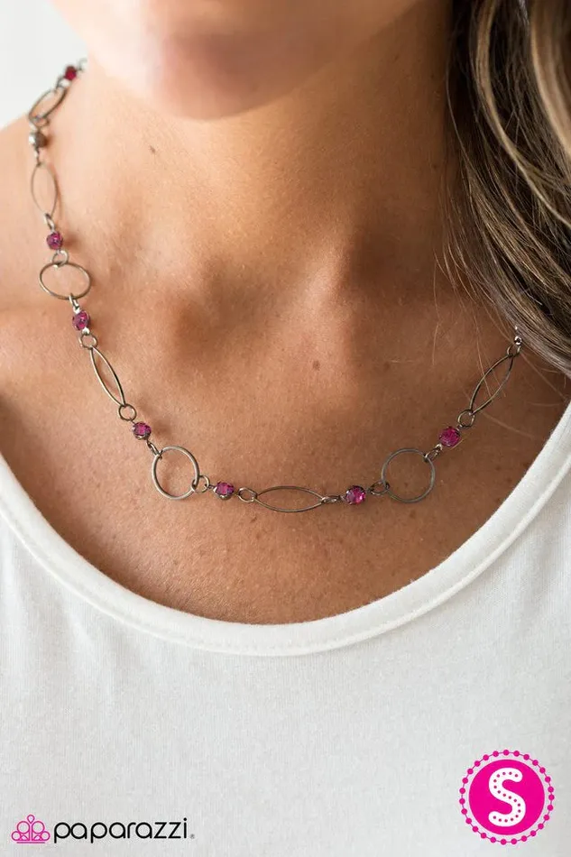 Paparazzi Necklace Follow The Glitter Pink Paparazzi Jewelry Necklaces
