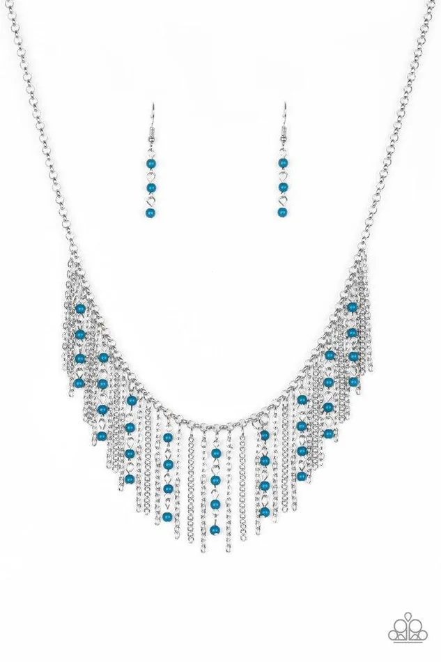 Paparazzi Necklace Harlem Hideaway Blue Paparazzi Jewelry Necklaces