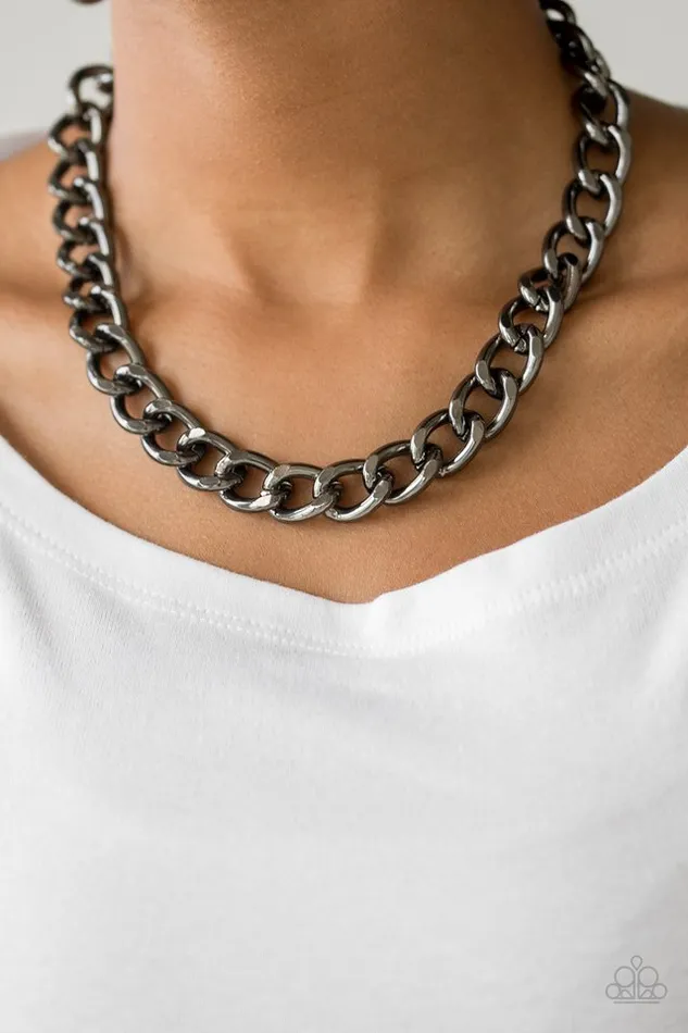 Paparazzi Necklace Heavyweight Champion Black Paparazzi Jewelry Necklaces