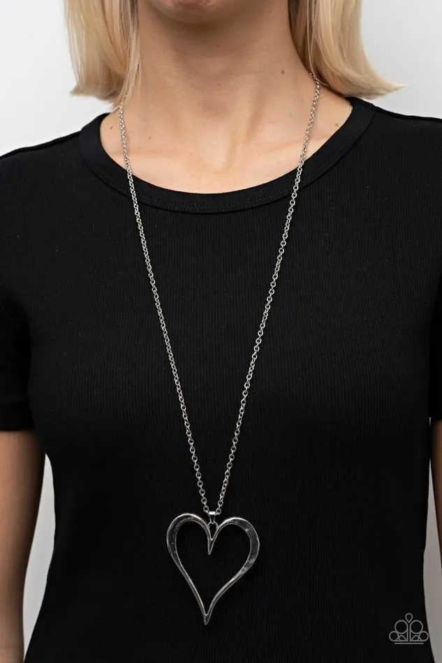 Paparazzi Necklace Hopelessly In Love Silver Paparazzi Jewelry Necklaces