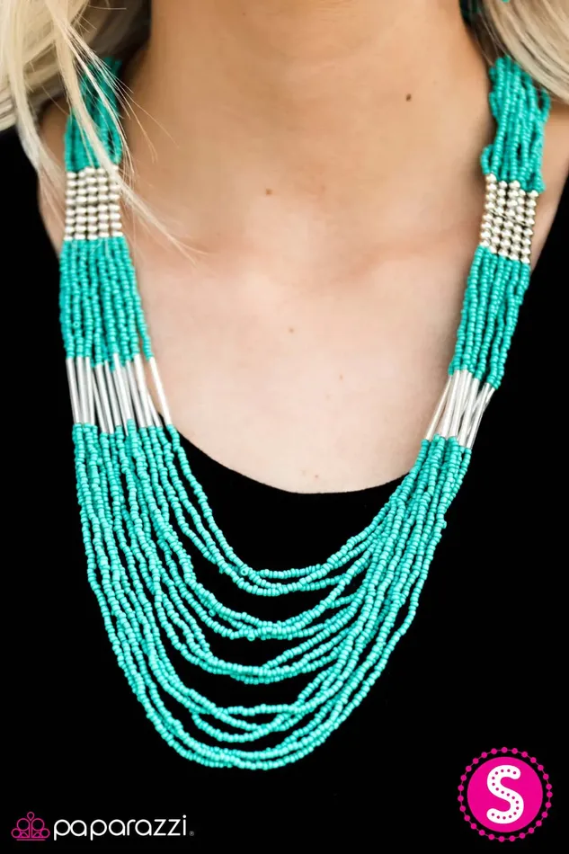 Paparazzi Necklace Let It BEAD Blue Paparazzi Jewelry Necklaces