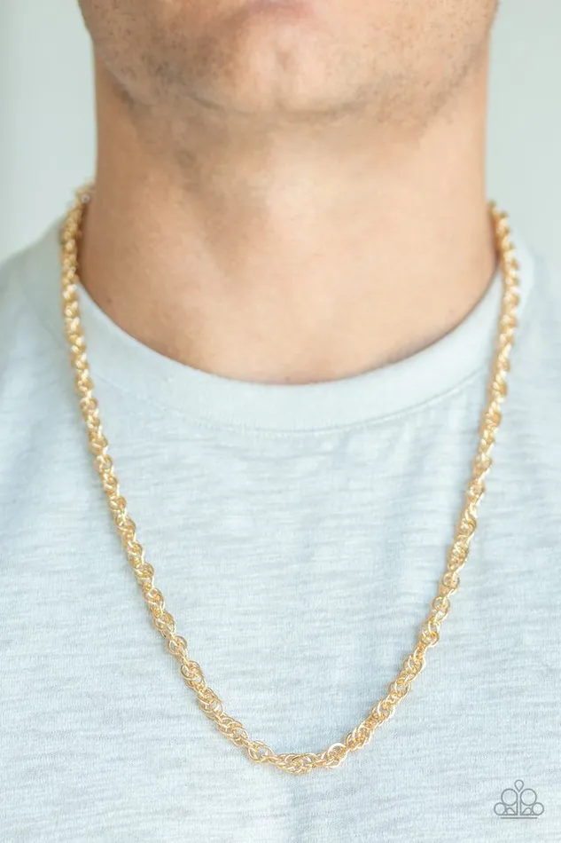 Paparazzi Necklace Lightweight Division Gold Paparazzi Jewelry Necklaces
