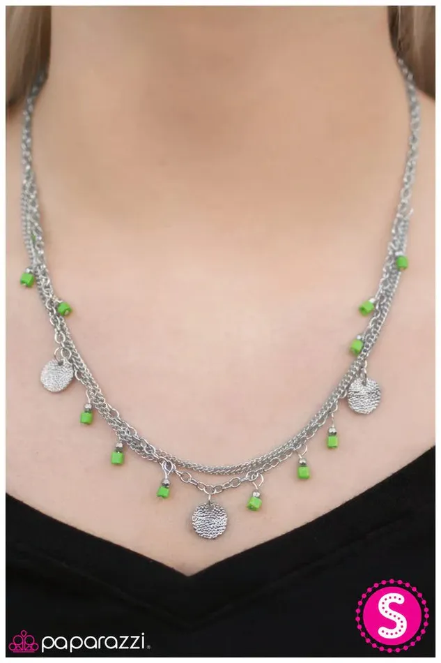 Paparazzi Necklace Marina Bay Green Paparazzi Jewelry Necklaces