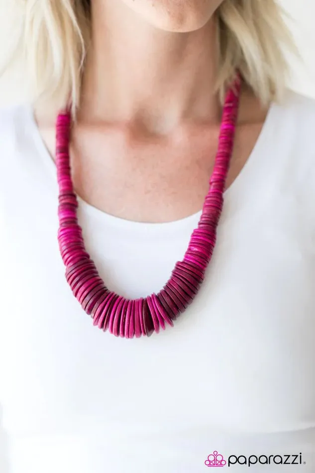 Paparazzi Necklace SHORE Thing Pink Paparazzi Jewelry Necklaces