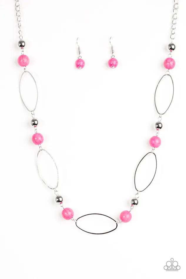Paparazzi Necklace Simple Stonework Pink Paparazzi Jewelry Necklaces
