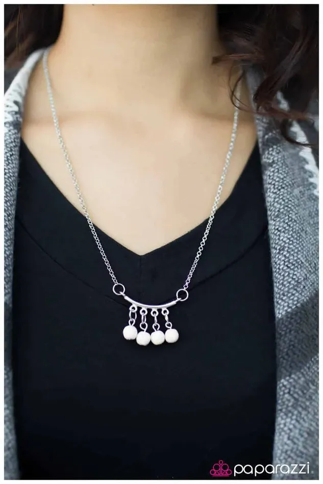 Paparazzi Necklace The Last Ride White Paparazzi Jewelry Necklaces