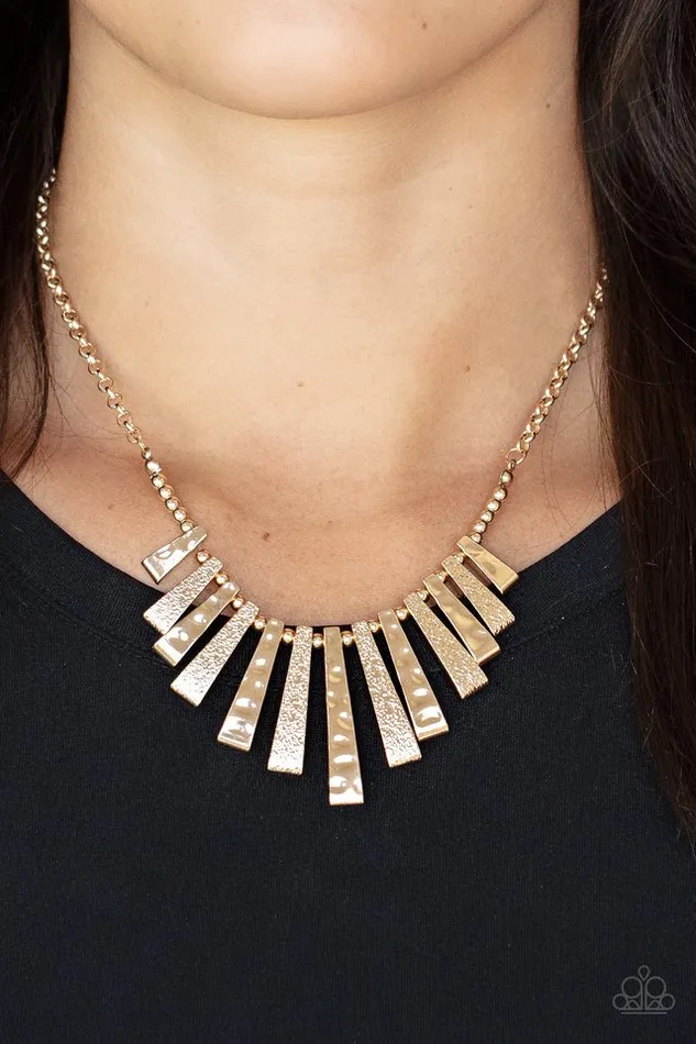 Paparazzi Necklace The MANE Course Gold Paparazzi Jewelry Necklaces