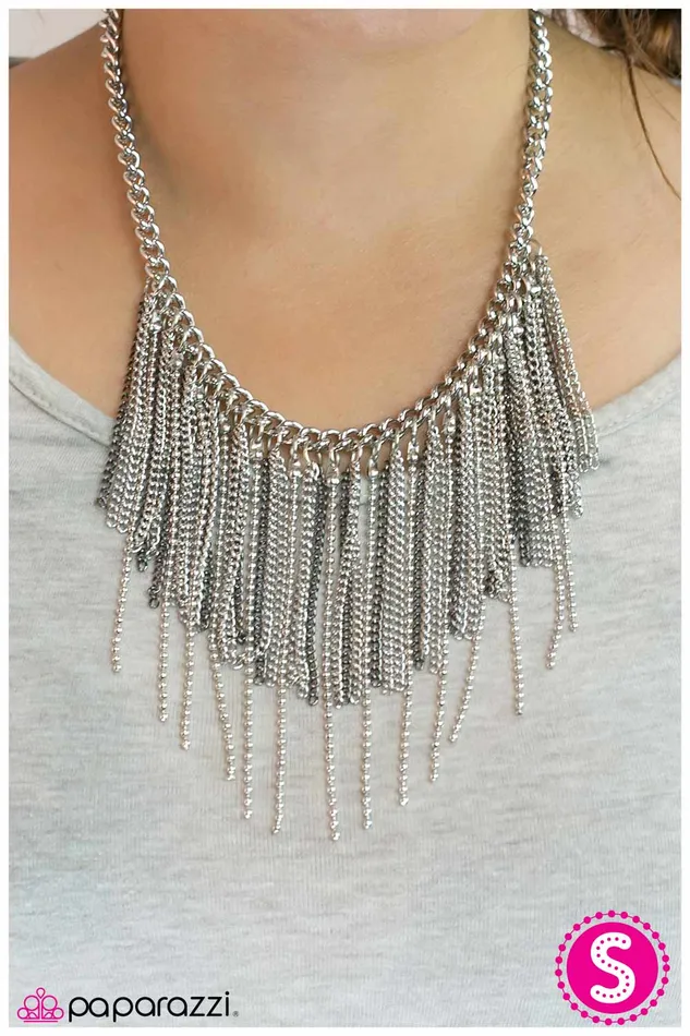 Paparazzi Necklace Urban Fringe Silver Paparazzi Jewelry Necklaces