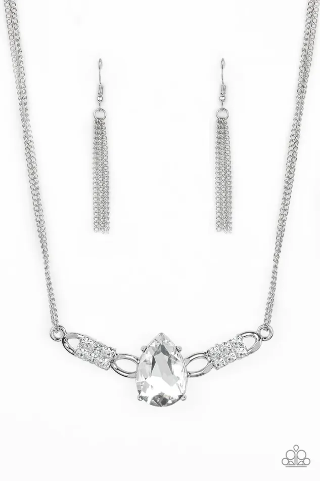 Paparazzi Necklace Way To Make An Entrance White Paparazzi Jewelry Necklaces