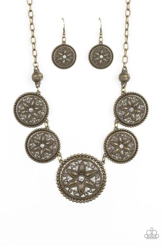 Paparazzi Necklace Written In The STAR LILIES Brass Paparazzi Jewelry Necklaces