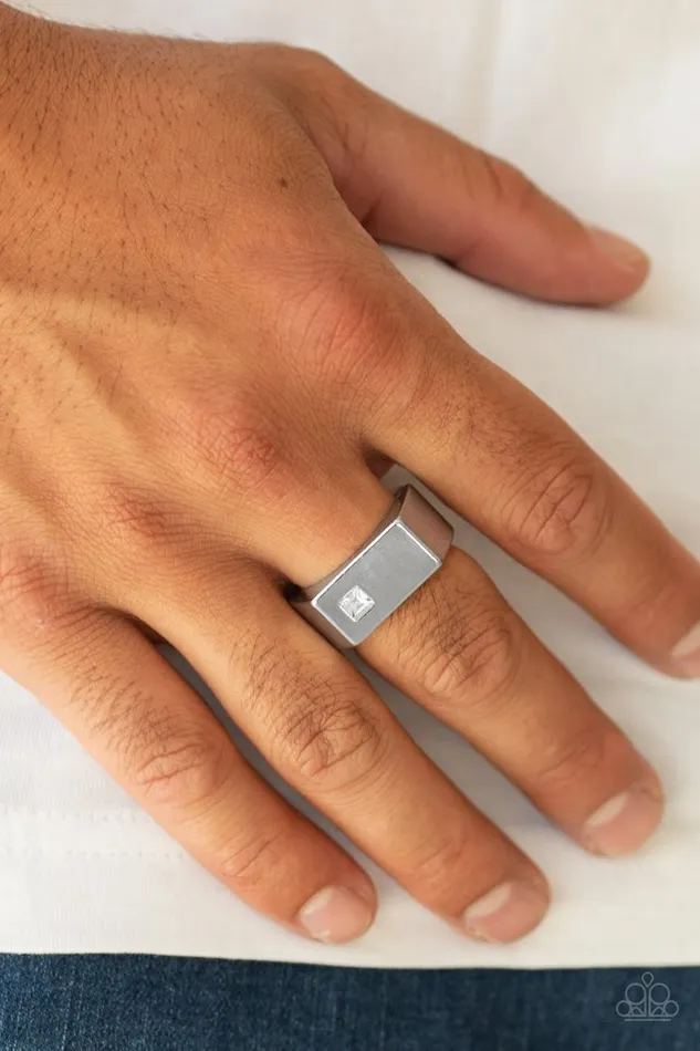 Paparazzi Ring Steadfast White Paparazzi Jewelry Rings