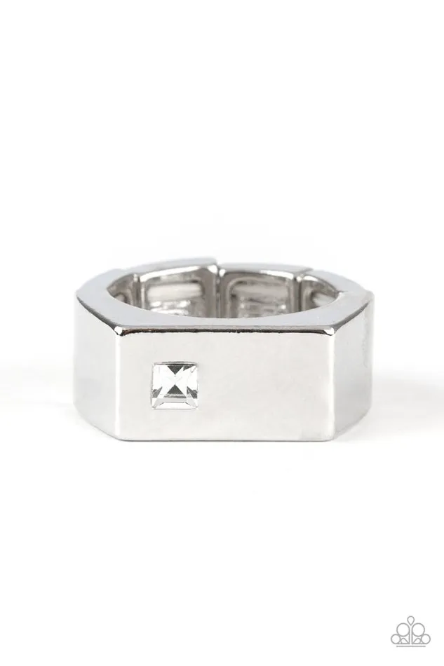 Paparazzi Ring Steadfast White Paparazzi Jewelry Rings Paparazzi Ring Steadfast White Paparazzi Jewelry Rings