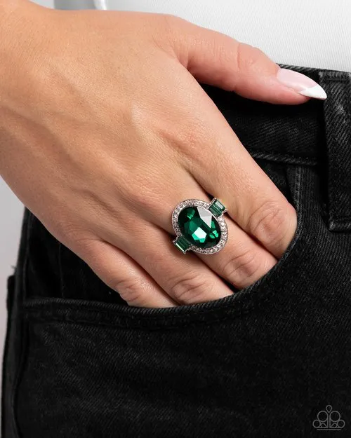 Paparazzi Ring Stubborn Shimmer Green Paparazzi Jewelry Rings
