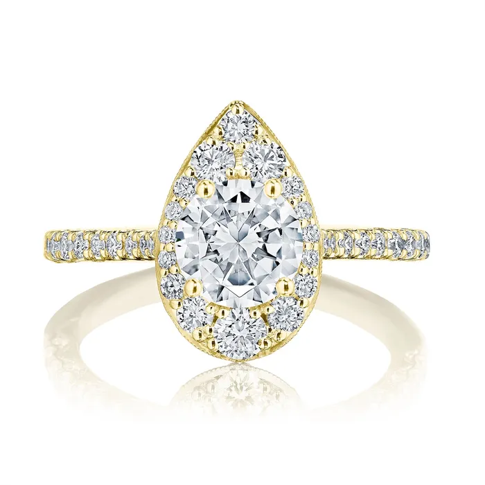 PreStyled Sets Tacori Inflori 18K Yellow Gold Semi Mount Pear Design Tacori PreStyled Sets Tacori Inflori 18K Yellow Gold Semi Mount Pear Design Tacori
