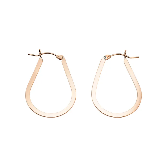 RG Earrings Gold Filled Flat Tear Drop Hoops