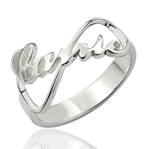 Rings Belbren Personalized Infinity Name Ring Customizable Jewelry in Rose Gold Silver and Gold Perfect Gift for Her