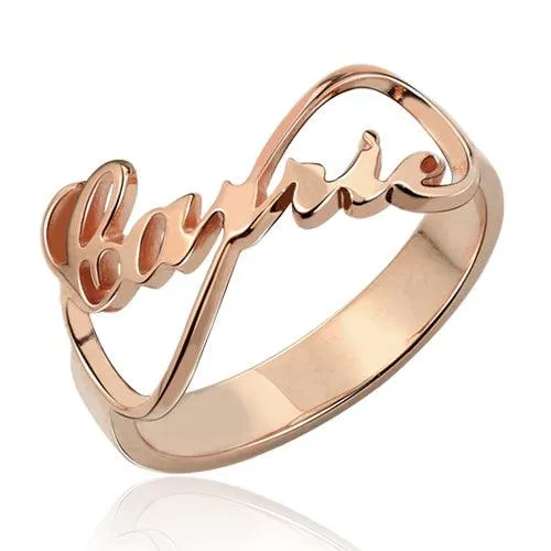 Rings Belbren Personalized Infinity Name Ring Customizable Jewelry in Rose Gold Silver and Gold Perfect Gift for Her