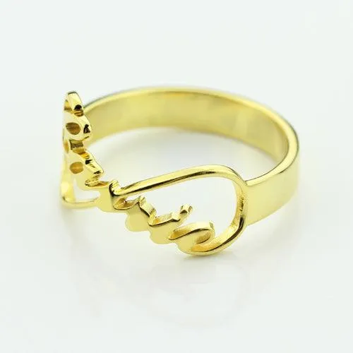 Rings Belbren Personalized Infinity Name Ring Customizable Jewelry in Rose Gold Silver and Gold Perfect Gift for Her