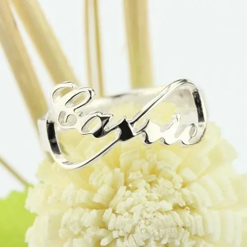 Rings Belbren Personalized Infinity Name Ring Customizable Jewelry in Rose Gold Silver and Gold Perfect Gift for Her