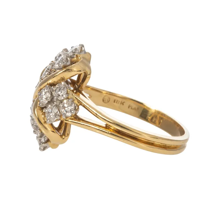 Rings Croghans Vintage Diamond Platinum 18K Gold McTiegue Ring
