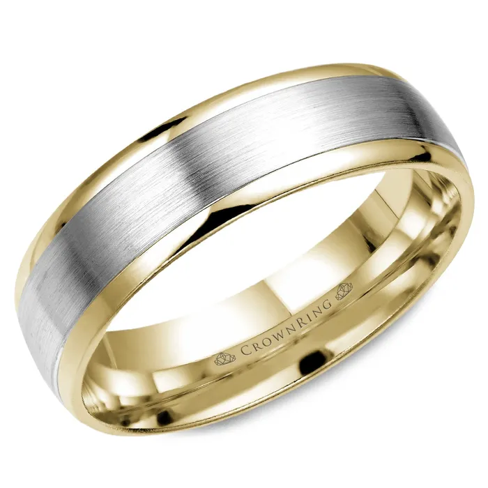 Rings CrownRing 14K Yellow and White Gold Wedding Band