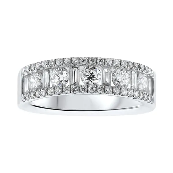 Rings Diamond Source NYC 18kt White Gold Diamond Wedding Band R07749W