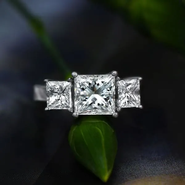 Rings Diamond Source NYC 3 Stone Engagement Ring Set in 14K White Gold 380ct tw Princess Cut Clarity Enhanced Diamond Rings Diamond Source NYC 3 Stone Engagement Ring Set in 14K White Gold 380ct tw Princess Cut Clarity Enhanced Diamond